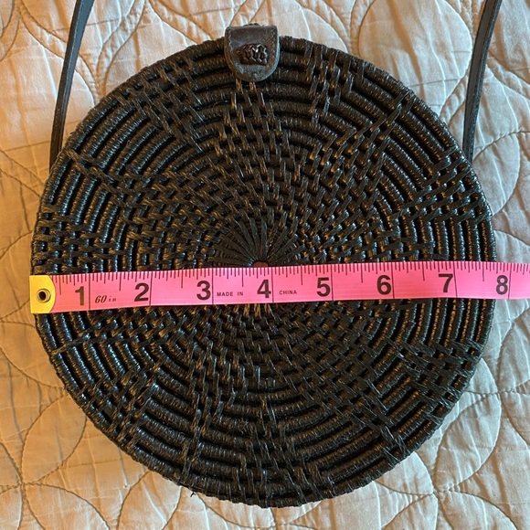 NWOT | Round Rattan Boho Bag — Black - Picture 9 of 11
